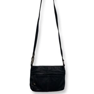 Tignanello Genuine Leather Dark Navy Blue Crossbody Bag